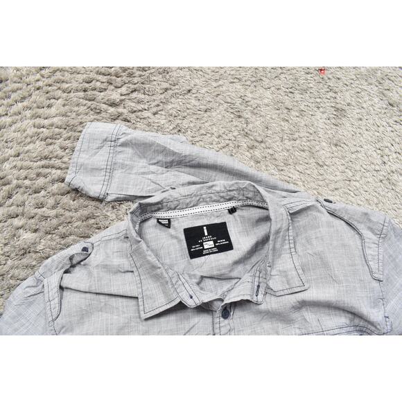 Jeans By Buffalo Gray Button-Up Shirt Men 2XL Cotton Classic - Picture 8 of 8